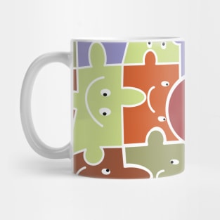 Colorful Smiley Face Puzzle Pieces Mug